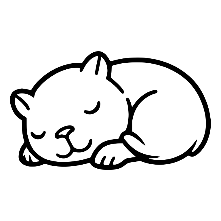 Sleeping Capybara Curled Up With Pointed Ears — free animal SVG cut file