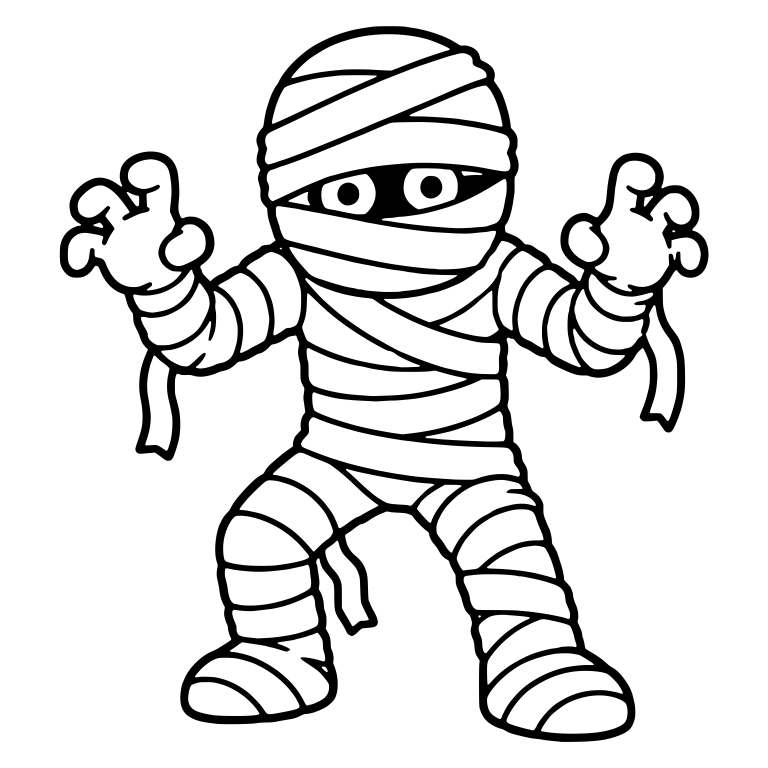 Crouching Mummy With Clawed Hands Raised — free fantasy-creature SVG cut file