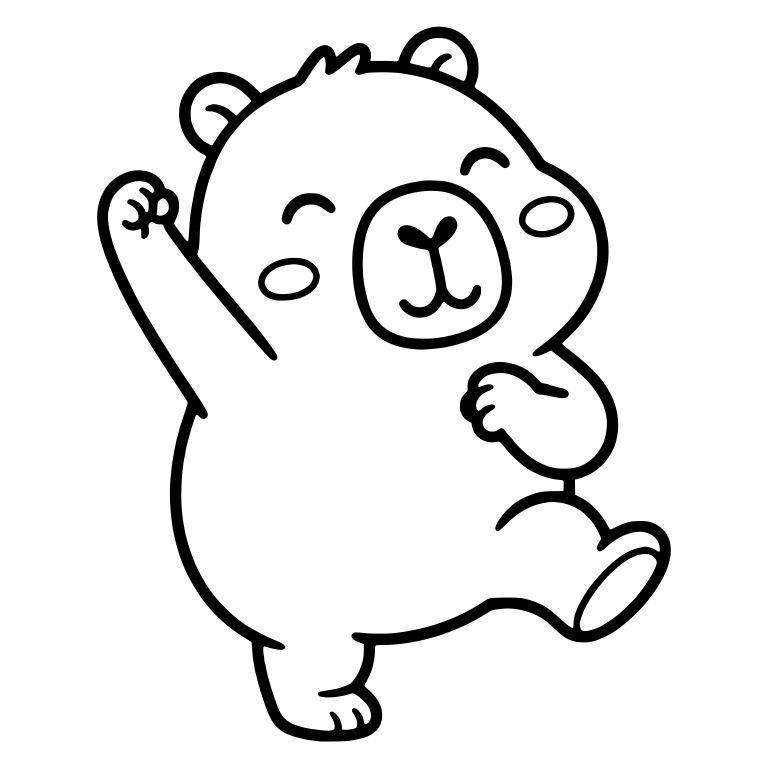 Dancing Capybara With Paw Raised and Leg Kicked Out — free animal SVG cut file