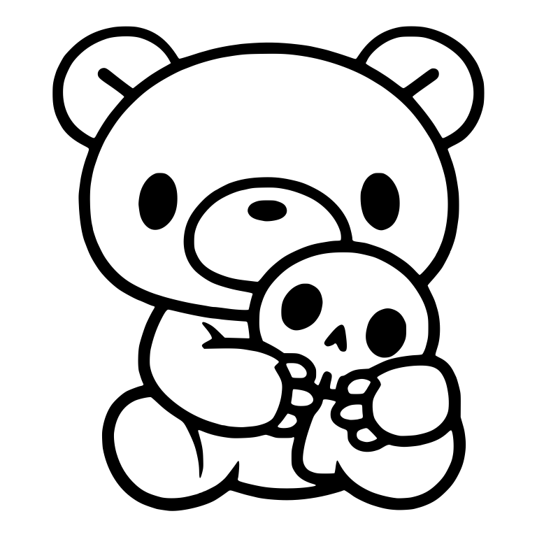 Bear Cuddling A Small Skull — free animal SVG cut file