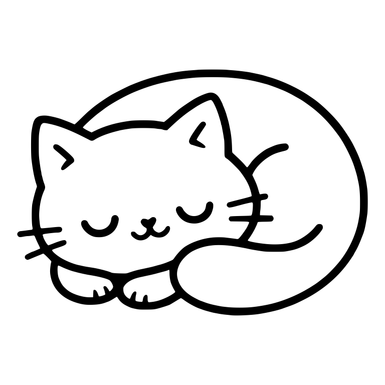 Sleeping Cat Curled In A Round Loop — free animal SVG cut file